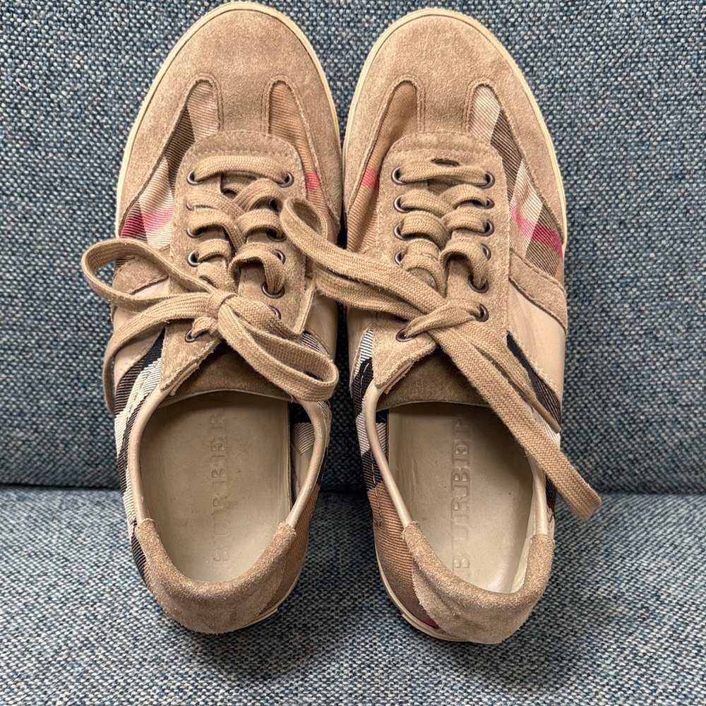 Burberry Beige and Red Sneakers